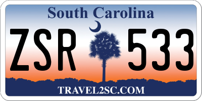 SC license plate ZSR533