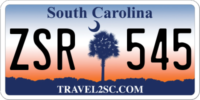 SC license plate ZSR545