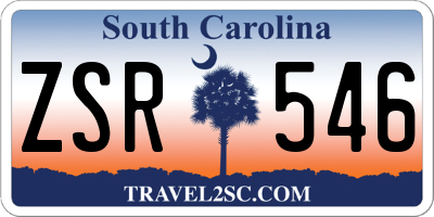 SC license plate ZSR546