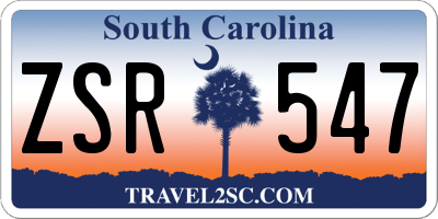 SC license plate ZSR547
