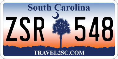 SC license plate ZSR548