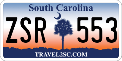 SC license plate ZSR553