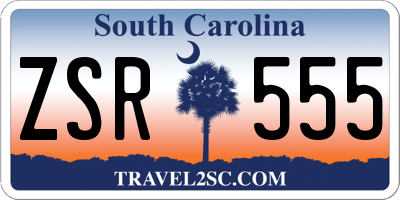 SC license plate ZSR555