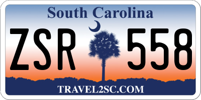 SC license plate ZSR558