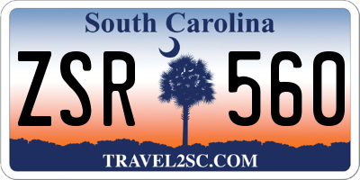 SC license plate ZSR560