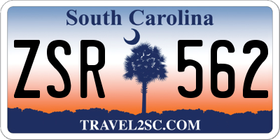 SC license plate ZSR562