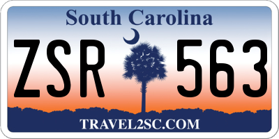 SC license plate ZSR563