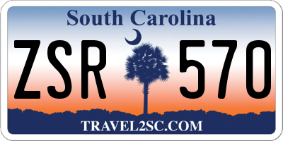SC license plate ZSR570