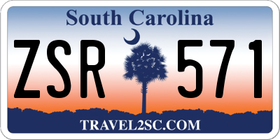 SC license plate ZSR571