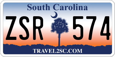 SC license plate ZSR574