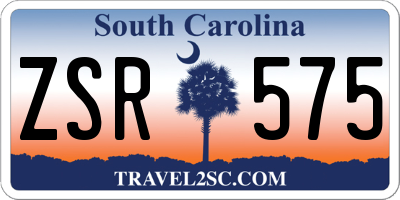SC license plate ZSR575