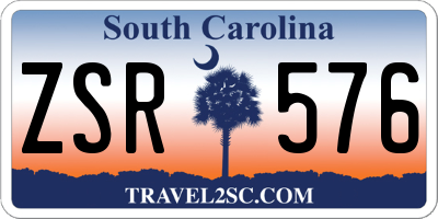 SC license plate ZSR576
