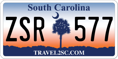 SC license plate ZSR577