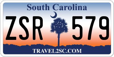 SC license plate ZSR579