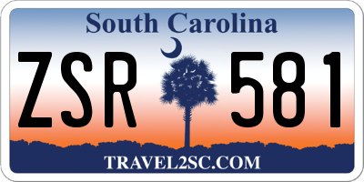 SC license plate ZSR581