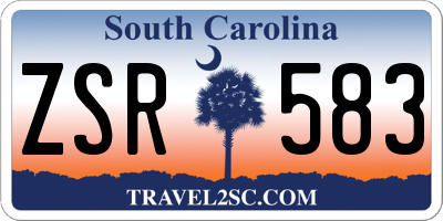 SC license plate ZSR583