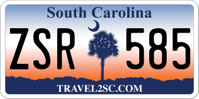 SC license plate ZSR585