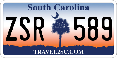 SC license plate ZSR589