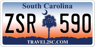 SC license plate ZSR590