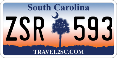 SC license plate ZSR593