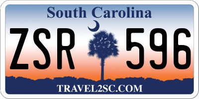 SC license plate ZSR596