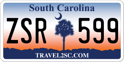 SC license plate ZSR599