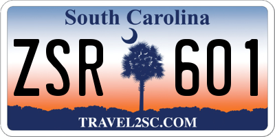 SC license plate ZSR601