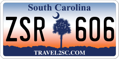 SC license plate ZSR606