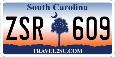 SC license plate ZSR609