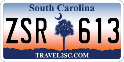 SC license plate ZSR613