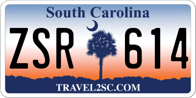SC license plate ZSR614
