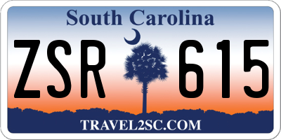 SC license plate ZSR615