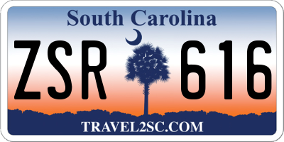 SC license plate ZSR616