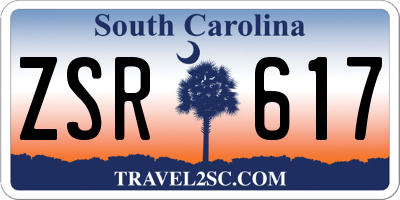 SC license plate ZSR617