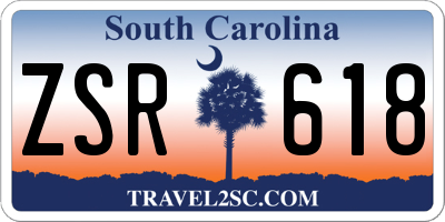 SC license plate ZSR618