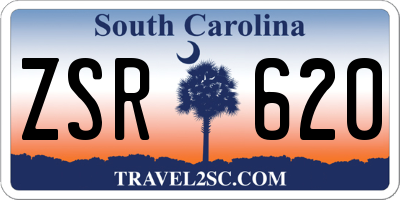 SC license plate ZSR620