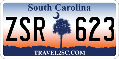 SC license plate ZSR623