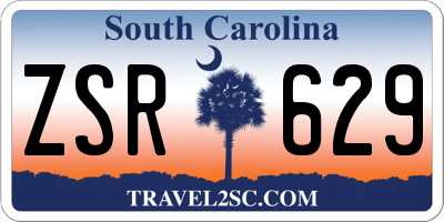SC license plate ZSR629