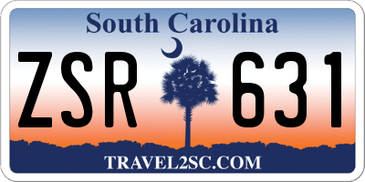 SC license plate ZSR631