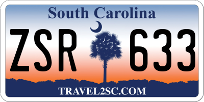 SC license plate ZSR633