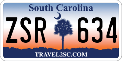 SC license plate ZSR634