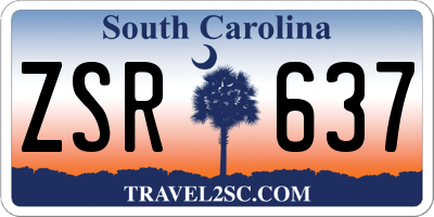 SC license plate ZSR637