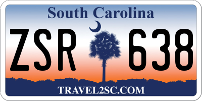 SC license plate ZSR638