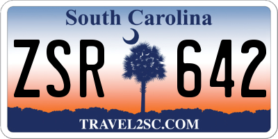 SC license plate ZSR642
