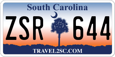 SC license plate ZSR644