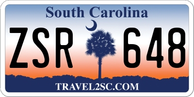 SC license plate ZSR648