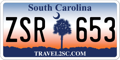 SC license plate ZSR653