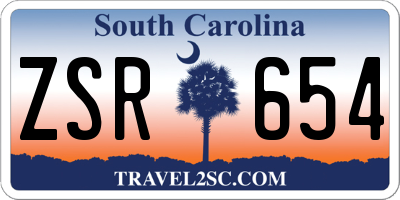 SC license plate ZSR654
