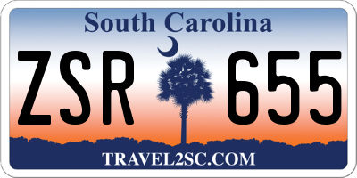 SC license plate ZSR655