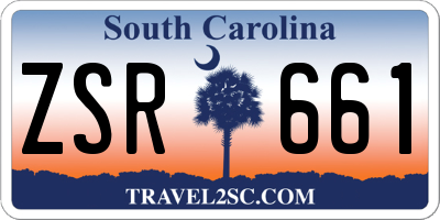 SC license plate ZSR661